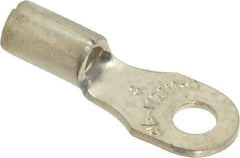 Thomas & Betts - 18-14 AWG Noninsulated Crimp Connection D Shaped Ring Terminal - #4 Stud, 0.72" OAL x 1/4" Wide, Tin Plated Copper Contact - Industrial Tool & Supply