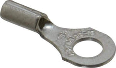 Thomas & Betts - 22-16 AWG Noninsulated Crimp Connection D Shaped Ring Terminal - #8 Stud, 3/4" OAL x 0.31" Wide, Tin Plated Copper Contact - Industrial Tool & Supply