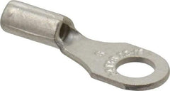 Thomas & Betts - 22-16 AWG Noninsulated Crimp Connection D Shaped Ring Terminal - #6 Stud, 0.72" OAL x 1/4" Wide, Tin Plated Copper Contact - Industrial Tool & Supply