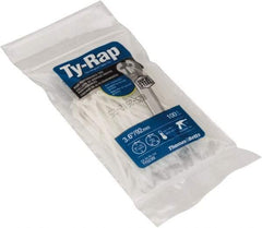 Thomas & Betts - 3.62" Long Natural (Color) Nylon Standard Cable Tie - 18 Lb Tensile Strength, 0.75mm Thick, 16mm Max Bundle Diam - Industrial Tool & Supply