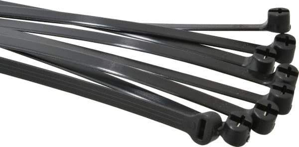 Thomas & Betts - 8-3/4" Long Black Nylon Standard Cable Tie - 120 Lb Tensile Strength, 1.27mm Thick, 50.8mm Max Bundle Diam - Industrial Tool & Supply