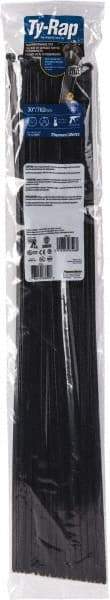 Thomas & Betts - 30" Long Black Nylon Standard Cable Tie - 120 Lb Tensile Strength, 1.52mm Thick, 228.6mm Max Bundle Diam - Industrial Tool & Supply