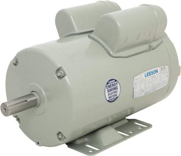 Leeson - 3 Max hp, 3,450 Max RPM, Fan Duty Electric AC DC Motor - 230 V Input, Single Phase, 145T Frame, Rigid Base Mount, TEAO Enclosure - Industrial Tool & Supply