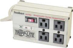 Tripp-Lite - 4 Outlets, 120 Volts, 15 Amps, 6' Cord, Power Outlet Strip - Free Hanging, Keyhole Mount, 1-15P NEMA Configuration, 7" Strip - Industrial Tool & Supply