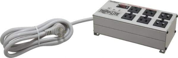 Tripp-Lite - 6 Outlets, 120 Volts, 15 Amps, 6' Cord, Power Outlet Strip - Free Hanging, Keyhole Mount, 1-15P NEMA Configuration, 9" Strip - Industrial Tool & Supply