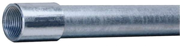 Made in USA - 1" Trade Size, 10' Long, Rigid Conduit - Steel, 1" ID - Industrial Tool & Supply