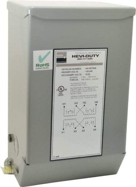 Sola/Hevi-Duty - 120/240 Input Volt, 12/24 Output Volt, 60 Hz, Buck Boost Transformer - 1 Phase, 6 Inch Wide x 5 Inch Deep x 10 Inch High, cULus Listed E77014 - Industrial Tool & Supply