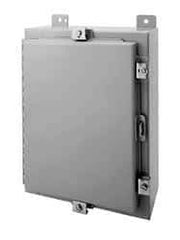 Wiegmann - Steel Standard Enclosure Hinge Flat Cover - NEMA 4, 12, 13, 24" Wide x 36" High x 8" Deep, Dirt-tight, Dust-tight, Oiltight & Watertight - Industrial Tool & Supply