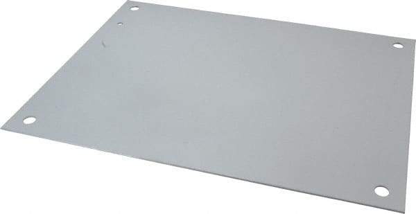 Wiegmann - 13" OAW x 17" OAH Powder Coat Finish Electrical Enclosure Back Panel - 20" x 16" Box, 14 Gauge Steel, Use with B201607CH/B201609CH/LOH201606/N12162006/N12162008/N12201606/N12201608/N12201610/N12201612/RHC201606 - Industrial Tool & Supply