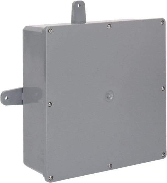 Thomas & Betts - Thermoplastic Junction Box Enclosure Screw Flat Cover - NEMA 4, 4X, 12" Wide x 12" High x 4" Deep, Corrosion Resistant - Industrial Tool & Supply