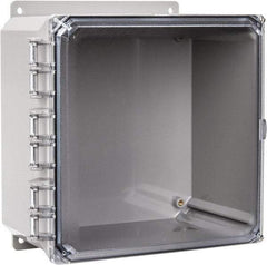 Thomas & Betts - Polycarbonate Standard Enclosure Hinge Flat Cover - NEMA 1, 2, 3, 4, 12, 3S, 3SX, 3X, 4X, 10" Wide x 10" High x 6" Deep, Impact Resistant - Industrial Tool & Supply