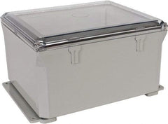 Thomas & Betts - Polycarbonate Standard Enclosure Hinge Flat Cover - NEMA 1, 2, 3, 4, 12, 3S, 3SX, 3X, 4X, 10" Wide x 12" High x 6" Deep, Impact Resistant - Industrial Tool & Supply