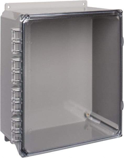 Thomas & Betts - Polycarbonate Standard Enclosure Hinge Flat Cover - NEMA 1, 2, 3, 4, 12, 3S, 3SX, 3X, 4X, 12" Wide x 14" High x 6" Deep, Impact Resistant - Industrial Tool & Supply