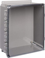 Thomas & Betts - Polycarbonate Standard Enclosure Hinge Flat Cover - NEMA 1, 2, 3, 4, 12, 3S, 3SX, 3X, 4X, 12" Wide x 14" High x 6" Deep, Impact Resistant - Industrial Tool & Supply