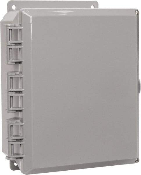 Thomas & Betts - Polycarbonate Standard Enclosure Hinge Flat Cover - NEMA 1, 2, 3, 4, 12, 3S, 3SX, 3X, 4X, 8" Wide x 10" High x 4" Deep, Impact Resistant - Industrial Tool & Supply