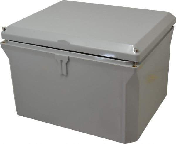 Thomas & Betts - Polycarbonate Standard Enclosure Hinge Flat Cover - NEMA 1, 2, 3, 4, 12, 3S, 3SX, 3X, 4X, 8" Wide x 10" High x 6" Deep, Impact Resistant - Industrial Tool & Supply