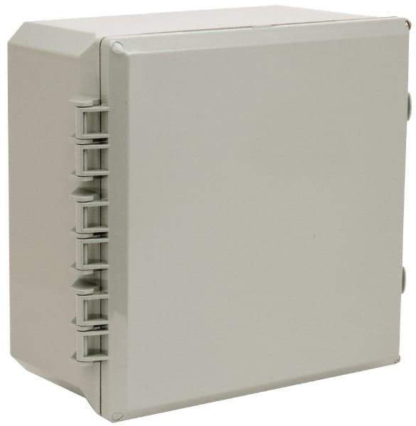 Thomas & Betts - Polycarbonate Standard Enclosure Hinge Flat Cover - NEMA 1, 2, 3, 4, 12, 3S, 3SX, 3X, 4X, 12" Wide x 12" High x 6" Deep, Impact Resistant - Industrial Tool & Supply