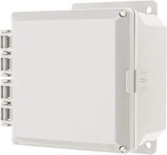 Thomas & Betts - Polycarbonate Standard Enclosure Hinge Flat Cover - NEMA 1, 2, 3, 4, 12, 3S, 3SX, 3X, 4X, 6" Wide x 6" High x 4" Deep, Impact Resistant - Industrial Tool & Supply