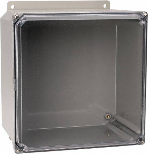 Thomas & Betts - Polycarbonate Standard Enclosure Screw Flat Cover - NEMA 1, 2, 3, 4, 12, 3S, 3SX, 3X, 4X, 10" Wide x 10" High x 6" Deep, Impact Resistant - Industrial Tool & Supply