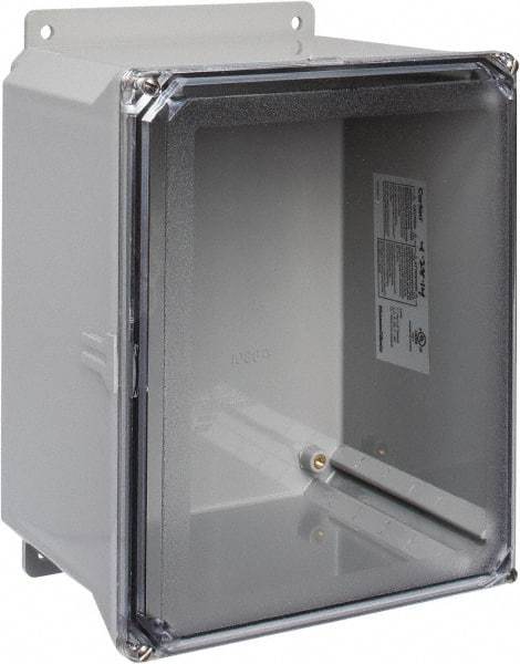 Thomas & Betts - Polycarbonate Standard Enclosure Screw Flat Cover - NEMA 1, 2, 3, 4, 12, 3S, 3SX, 3X, 4X, 8" Wide x 10" High x 6" Deep, Impact Resistant - Industrial Tool & Supply