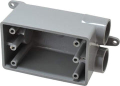 Thomas & Betts - 1 Gang, (3) 3/4" Knockouts, PVC Rectangle Junction Box - 115.3mm Overall Height x 98.4mm Overall Width x 61.5mm Overall Depth, Weather Resistant - Industrial Tool & Supply