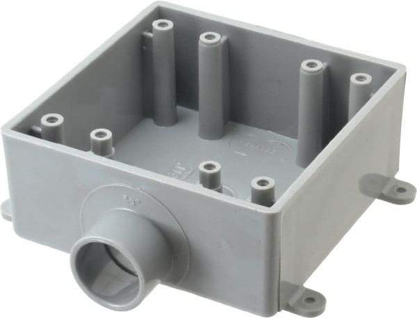 Thomas & Betts - 2 Gang, (1) 3/4" Knockout, PVC Rectangle Switch Box - 117.35mm Overall Height x 142.24mm Overall Width x 50.29mm Overall Depth, Weather Resistant - Industrial Tool & Supply