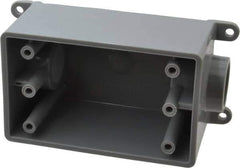 Thomas & Betts - 1 Gang, (2) 3/4" Knockouts, PVC Rectangle Junction Box - 144.78mm Overall Height x 71.1mm Overall Width x 61.5mm Overall Depth, Weather Resistant - Industrial Tool & Supply