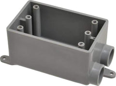 Thomas & Betts - 1 Gang, (2) 1/2" Knockouts, PVC Rectangle Junction Box - 115.3mm Overall Height x 98.4mm Overall Width x 61.5mm Overall Depth, Weather Resistant - Industrial Tool & Supply