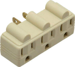 Pass & Seymour - 1 Outlet, 125 Volt, 15 Amp, Ivory, Single to Triple Electrical Outlet Adapter - 5-15P NEMA Configuration, 3-1/4 Inch Long, cULus, UL Listed - Industrial Tool & Supply