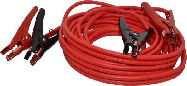 Southwire - 25 Ft. Long, 250 Amperage Rating, Insulated No Shock Sidekick Clamp - Red, 4 Wire Guage - Industrial Tool & Supply
