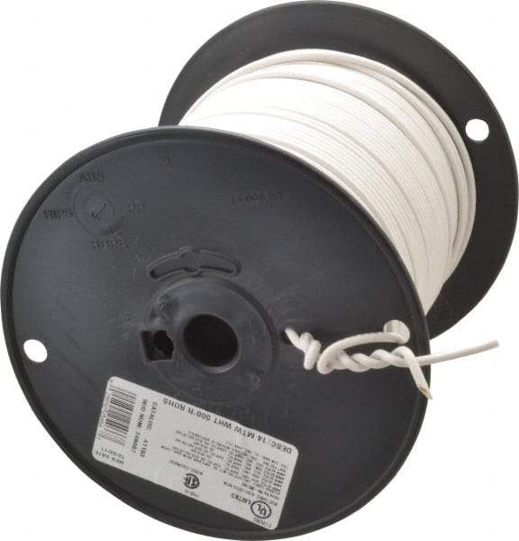 Southwire - 14 AWG, 41 Strand, White Machine Tool Wire - PVC, Acid, Moisture and Oil Resistant, 500 Ft. Long - Industrial Tool & Supply