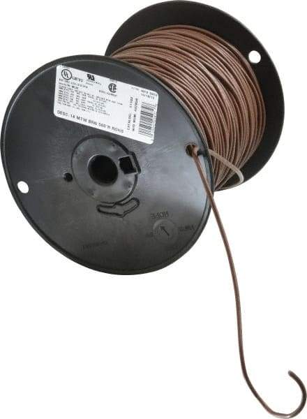 Southwire - 14 AWG, 41 Strand, Brown Machine Tool Wire - PVC, Acid, Moisture and Oil Resistant, 500 Ft. Long - Industrial Tool & Supply