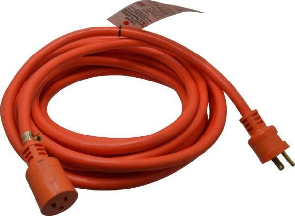 Southwire - 25', 14/3 Gauge/Conductors, Black Indoor & Outdoor Extension Cord - 1 Receptacle, 15 Amps, 125 VAC, UL SJTOW, NEMA 5-15P, 5-15R - Industrial Tool & Supply