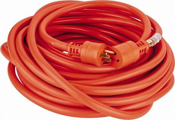 Southwire - 50', 12/3 Gauge/Conductors, Orange Indoor & Outdoor Extension Cord - 1 Receptacle, 15 Amps, 125 VAC, UL STW, NEMA 5-15P, 5-15R - Industrial Tool & Supply