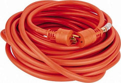 Southwire - 50', 12/3 Gauge/Conductors, Orange Indoor & Outdoor Extension Cord - 1 Receptacle, 15 Amps, 125 VAC, UL STW, NEMA 5-15P, 5-15R - Industrial Tool & Supply