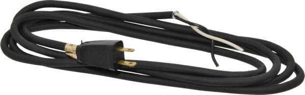 Southwire - 9', 16/2 Gauge/Conductors, Black Outdoor Replacement Cord - 1 Receptacle, 13 Amps, 125 VAC, UL SJEOOW, NEMA 1-15P - Industrial Tool & Supply