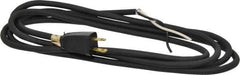 Southwire - 9', 16/2 Gauge/Conductors, Black Outdoor Replacement Cord - 1 Receptacle, 13 Amps, 125 VAC, UL SJEOOW, NEMA 1-15P - Industrial Tool & Supply