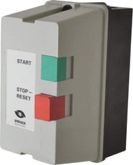 Springer - 32 Amp, 120 Coil VAC, 60 Hz, Nonreversible Enclosed IEC Motor Starter - Pushbutton Start Stop, 3 Phase Hp: 10 at 230 Volt, 20 at 460 Volt, 25 at 575 Volt - Industrial Tool & Supply