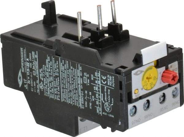 Springer - 17.5 to 22 Amp, IEC Overload Relay - Trip Class 10, For Use with 9-32A JC Contactors - Industrial Tool & Supply