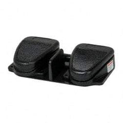 LINEMASTER - 2 Treadles, 20 Amp, 1 hp, Momentary (MO), SPDT, Electric Foot Switch - 1 NEMA Rated, IP20, Cast Iron, 8-1/2" Long x 8.38" Wide x 1-3/4" High - Industrial Tool & Supply