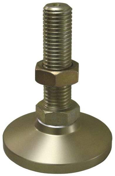 Gibraltar - 1/4-20 Bolt Thread, Studded Pivotal Stud Mount Leveling Pad & Mount - 1,000 Max Lb Capacity, 1" Base Diam - Industrial Tool & Supply
