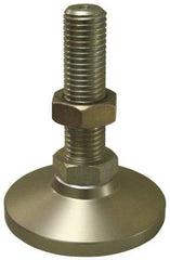 Gibraltar - 1/4-20 Bolt Thread, Studded Pivotal Stud Mount Leveling Pad & Mount - 1,000 Max Lb Capacity, 1" Base Diam - Industrial Tool & Supply