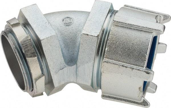 Thomas & Betts - 2-1/2" Trade, Malleable Iron Threaded Angled Liquidtight Conduit Connector - Noninsulated - Industrial Tool & Supply