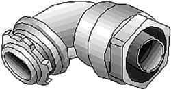 Thomas & Betts - 2-1/2" Trade, Malleable Iron Threaded Angled Liquidtight Conduit Connector - Insulated - Industrial Tool & Supply