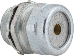 O-Z/Gedney - 0.2 to 0.3" Cable Capacity, Liquidtight, Straight Strain Relief Cord Grip - 5/8 NPT Thread, 1-1/4" Long, Iron - Industrial Tool & Supply