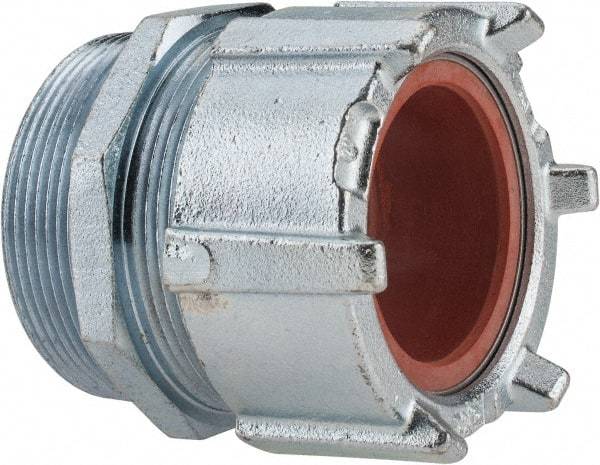 Thomas & Betts - 2-5/32 to 2.36" Cable Capacity, Liquidtight, Straight Strain Relief Cord Grip - 3 NPT Thread, 4-1/4" Long, Iron & Zinc - Industrial Tool & Supply