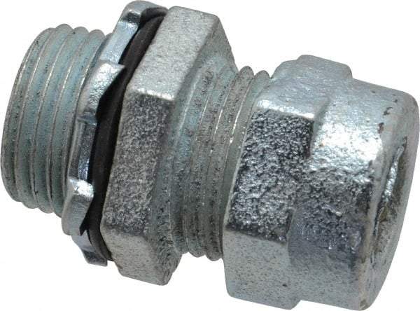 O-Z/Gedney - 0.4 to 1/2" Cable Capacity, Liquidtight, Straight Strain Relief Cord Grip - 1/2 NPT Thread, 1-3/16" Long, Iron - Industrial Tool & Supply
