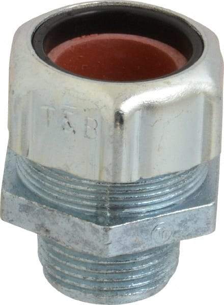 Thomas & Betts - 0.8 to 0.9" Cable Capacity, Liquidtight, Straight Strain Relief Cord Grip - 3/4 NPT Thread, 1-15/16" Long, Iron & Zinc - Industrial Tool & Supply