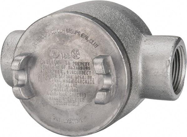 Thomas & Betts - (2) 1" Knockouts, Iron Round GUAC - 3-1/2" Overall Width x 2.31" Overall Depth - Industrial Tool & Supply