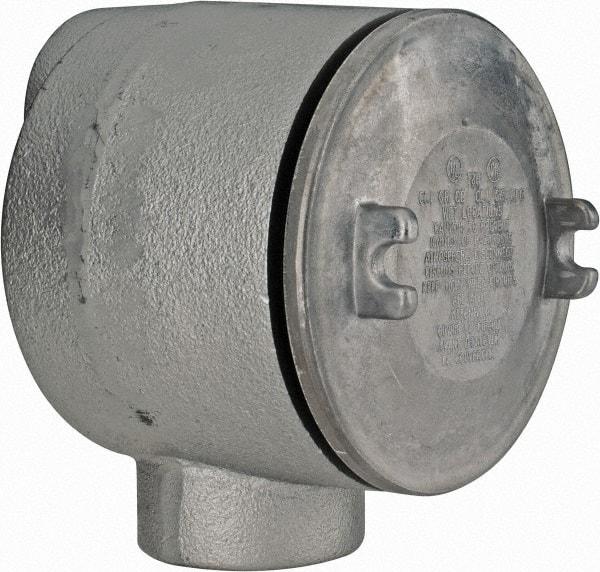 Thomas & Betts - (2) 2" Knockouts, Iron Round Junction Box - 5-3/4" Overall Width x 4.06" Overall Depth - Industrial Tool & Supply